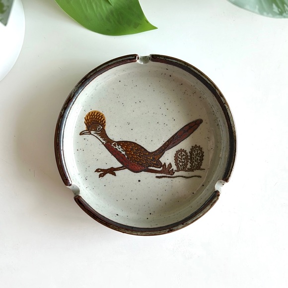 Vintage Other - Vintage Otagiri Japan Roadrunner Pottery Ashtray Trinket Dish Catchall Decor